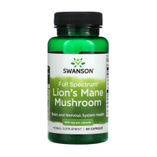 Добавка для здоровья, Lion`s Mane Mushroom 500 mg, Swanson, 60 капсул