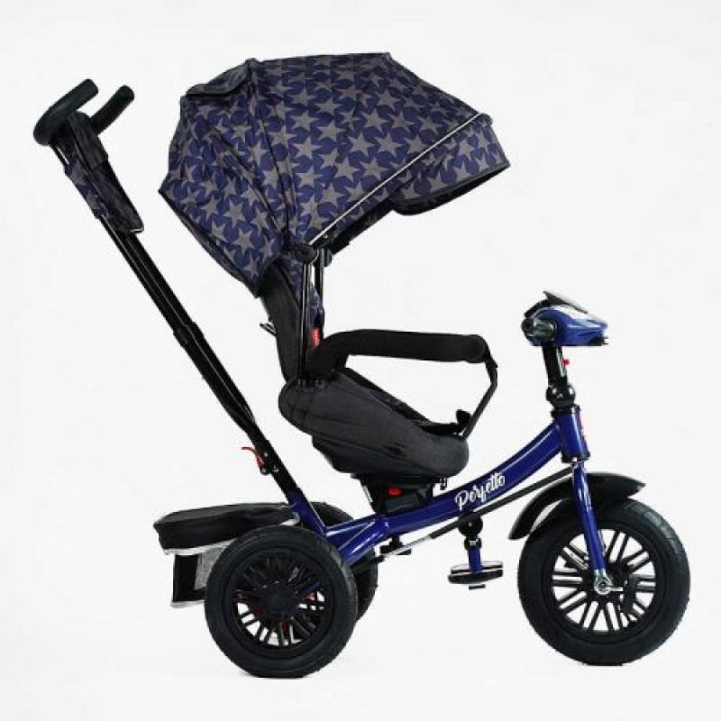 Велосипед 3-х колесный "BestTrike Perfetto" (поворотное сиденье, колеса резиновые надувные, корзина, музыкальная фара, USB, Bluetooth)