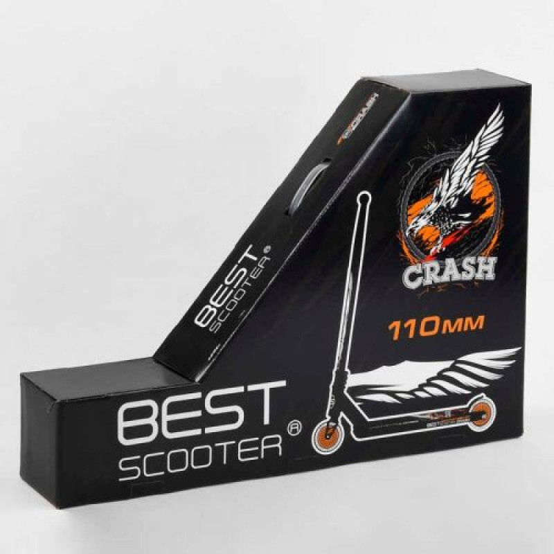Самокат трюковий "Best Scooter. CRASH" (HIC-система, ПЕГИ, алюмінієвий диск і дека, колеса 110 мм PU, ширина керма - 57 см, в коробці)