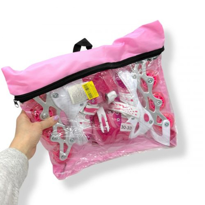 Ролики колеса PVC размер S (30-33) в сумке (Розовые)