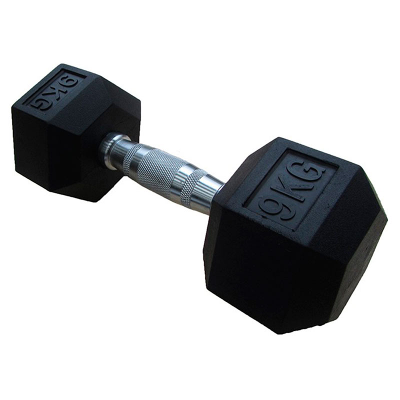 Гантель шестигранна обгумована HouseFit DD 6442 9 кг (К00012798)