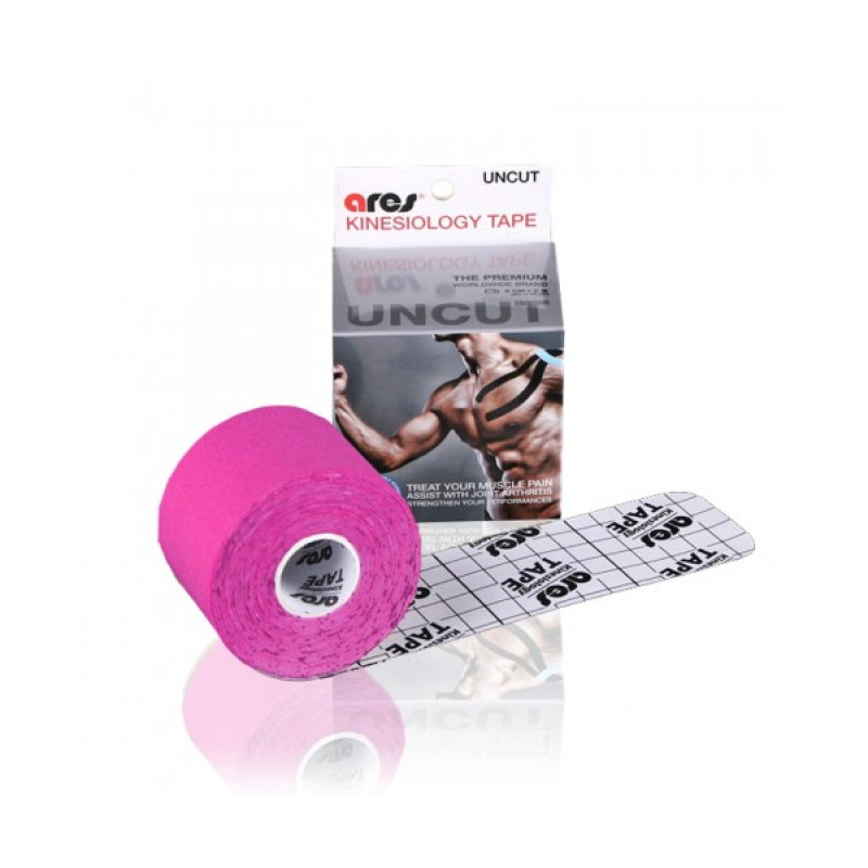 Кінезіо тейп Ares Uncut 5см х 5м Розовый