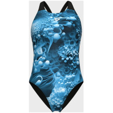 Купальник закритий для жінок Arena BLUE FLOWERS SWIMSUIT V BACK