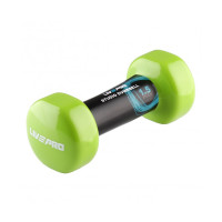 Гантель виниловая LivePro Studio Dumbbell, 1,5 кг, сталь/винил, зелена