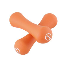 LiveUp Neoprene Dumbbell гантели неопреновые 2х1 кг (пара), оранжевые, неопреновое покрытие, нескользящая поверхность, компактные, для фитнеса, аэробики и домашних тренировок