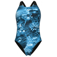 Купальник закритий для жінок Arena BLUE FLOWERS SWIMSUIT V BACK