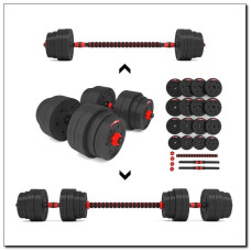 Набір штанга+гантелі HMS SGР40 - 40 кг, чорно-червоний 