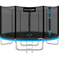 Батут THUNDER OUTSIDE PRO з зовнішньою сіткою 12 футів 366 см чорно-блакитний