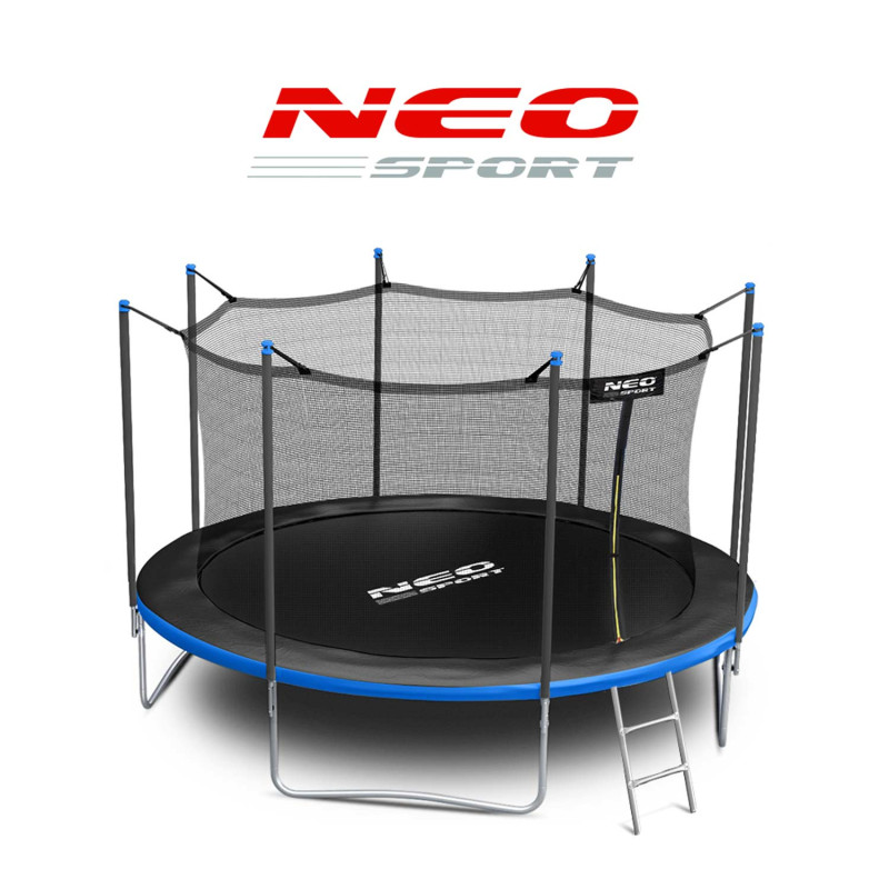 Батут Neo-Sport з внутрішньою сіткою 13 футів 404 см чорно-синій