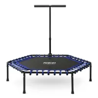 Фитнес-батут Neo-Sport 1102 с поручнем, 127 см, сталь, чёрно-синий