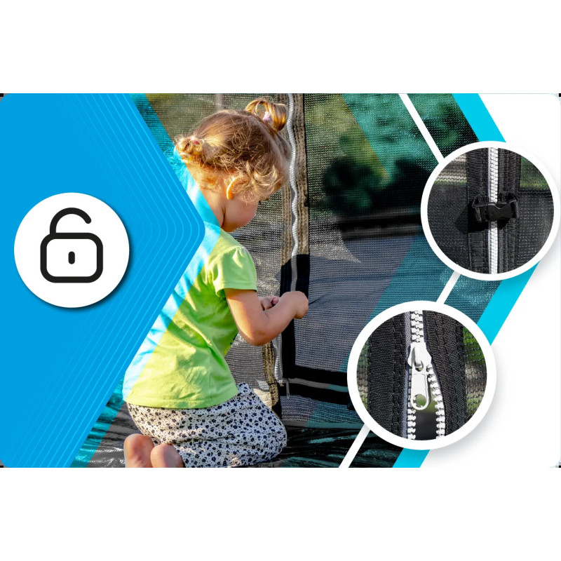 Батут THUNDER INSIDE ELITE з внутрішньою сіткою 16 футів 488 чорний