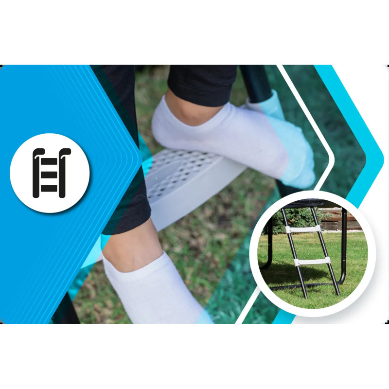 Батут THUNDER INSIDE ELITE з внутрішньою сіткою 16 футів 488 чорний