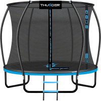 Батут THUNDER INSIDE ULTRA з внутрішньою сіткою 8 футів 255 см чорно-блакитний