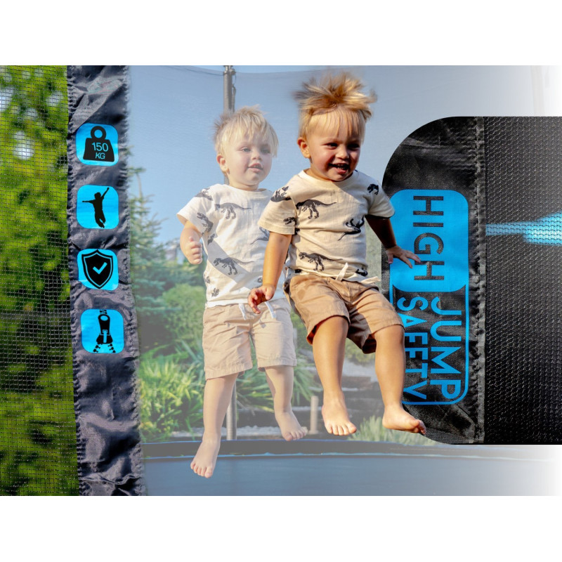 Батут THUNDER INSIDE ULTRA з внутрішньою сіткою 8 футів 255 см чорно-блакитний