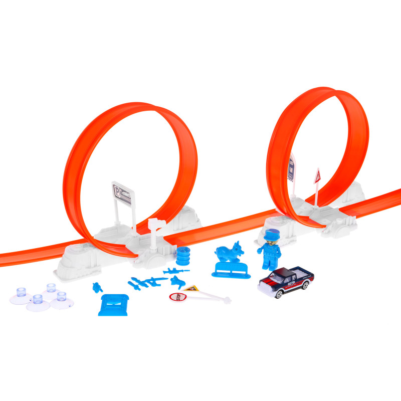 Дитяча екстремальна гоночна траса 3+ Машинка зі зміною кольору + 2 петлі + пускова установка