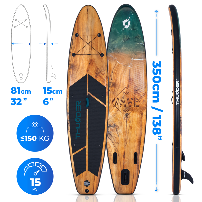 Надувна SUP дошка (Сапборд) THUNDER WOOD 350