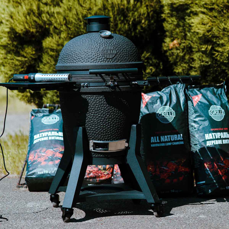 Керамічний вугільний гриль Kamado L 5 в 1 з системою BBQ Block Fire GRILLI 749777 Код: 012008