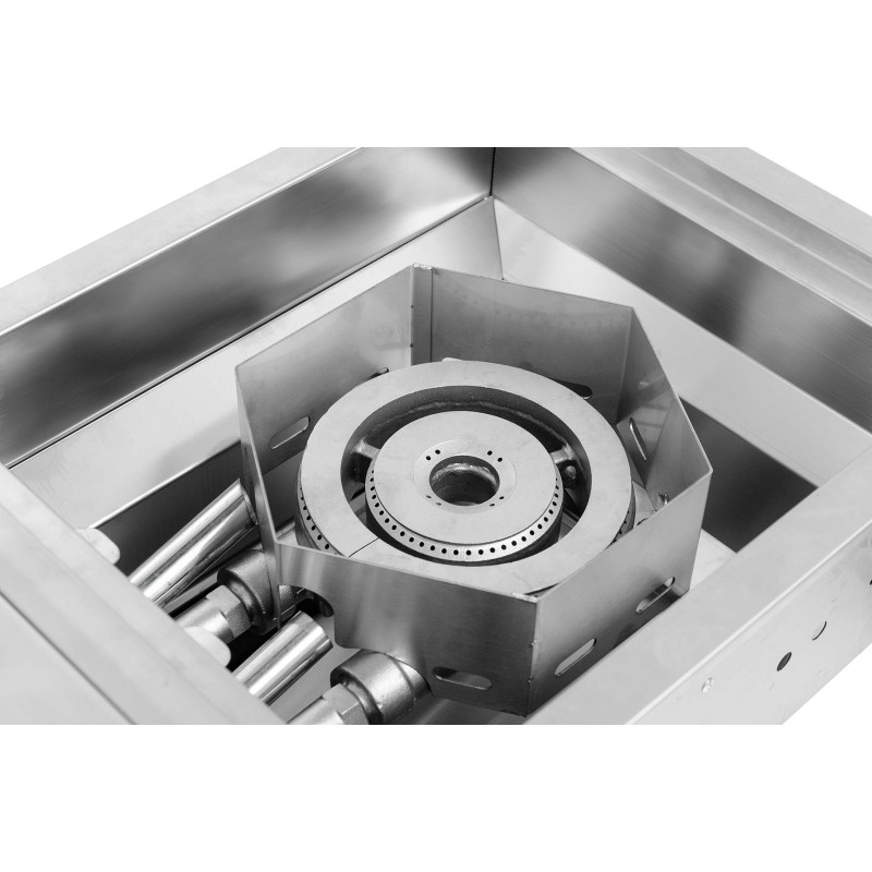 Подвійна вбудована конфорка з кришкою GRILLI 888004 Код: 012579