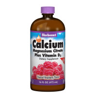 Рідкий Кальцій Цитрат Магнію + Вітамін D3, Смак Малини, Bluebonnet Nutrition, 16 рiдких унцiй (472 мл)