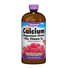 Рідкий Кальцій Цитрат Магнію + Вітамін D3, Смак Малини, Bluebonnet Nutrition, 16 рiдких унцiй (472 мл)
