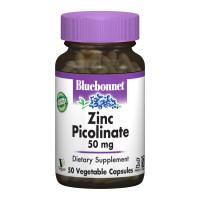 Цинк Пиколинат 50мг, Bluebonnet Nutrition, 50 вегетарианских капсул