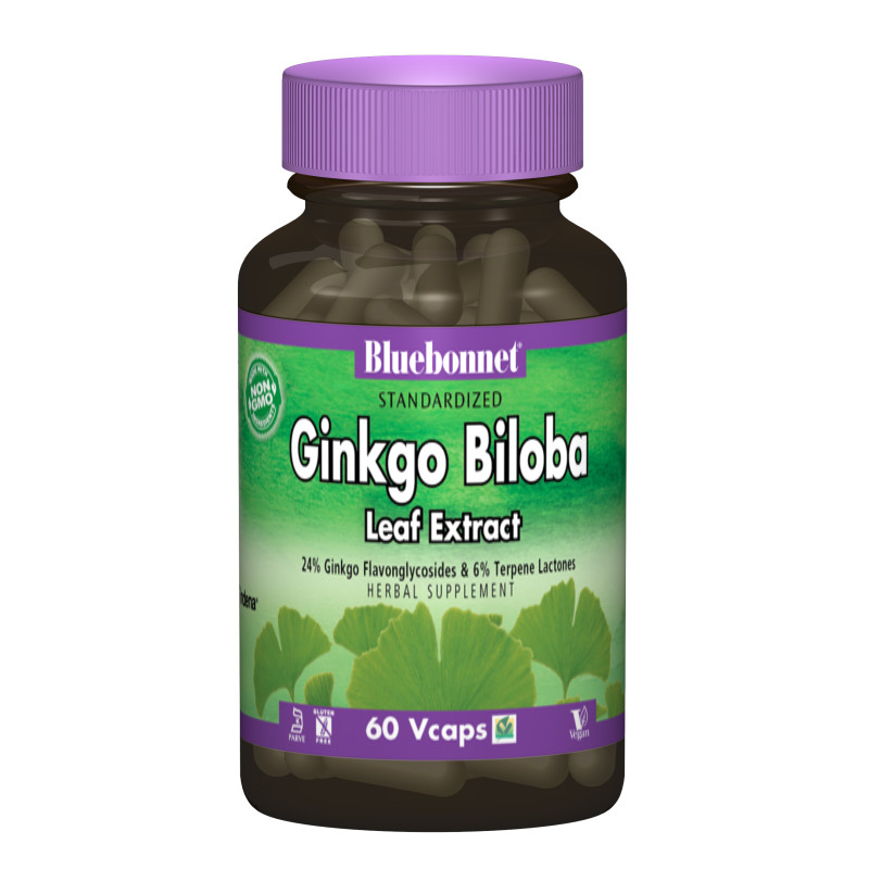 Экстракт Листьев Гинкго Билоба, Ginkgo Biloba Leaf Extract Bluebonnet Nutrition, 60 гелевых капсул