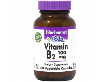 Вітамін B2 100 мг, Vitamin B2, Bluebonnet Nutrition, 100 вегетаріанських капсул