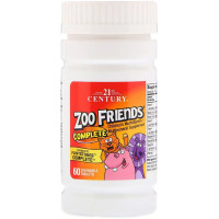 Мультивітаміни і Мультімінерали для Дітей, Zoo Friends Complete, 21st Century, 60 жувальних таблеток