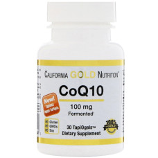 Коэнзим Q10, CoQ10, California Gold Nutrition, 100 мг, 30 вегетарианских капсул