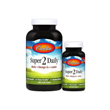 Мультивітаміни з Омега-3 та Лютеїном, Super 2 Daily, Carlson, 180+30 желатинових капсул