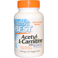 Ацетил L-Карнітин 500мг, Biosint, Doctor's Best, 120 гелевих капсул