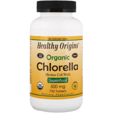 Органическая Хлорелла, Chlorella, 500мг, Healthy Origins, 720 таблеток