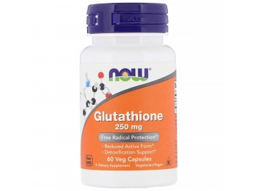 Глутатіон, L-Glutathione, Now Foods, 250 мг, 60 вегетаріанських капсул