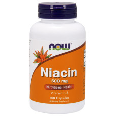 Ніацин (В3) 500мг, Now Foods, 100 капсул