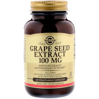 Экстракт Виноградных Косточек, Grape Seed Extract, Solgar, 100 мг, 60 капсул