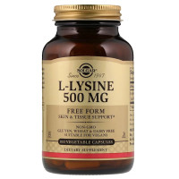 L-Лизин, L-Lysine, Solgar, 500 мг, 100 вегетарианских капсул