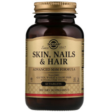 Комплекс для Кожи, Ногтей и Волос, Улучшенная Формула с МСМ, 60 таблеток