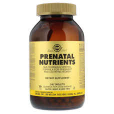 Мультивитамины для беременных, Prenatal Nutrients, Solgar, 240 таблеток