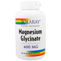 Магній Гліцинат, Magnesium Glycinate, Solaray, 400 мг, 120 вегетаріанських капсул