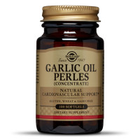 Чесночное масло Перлес, Garlic Oil Perles, с ослабленным запахом, Solgar, 100 желатиновых капсул