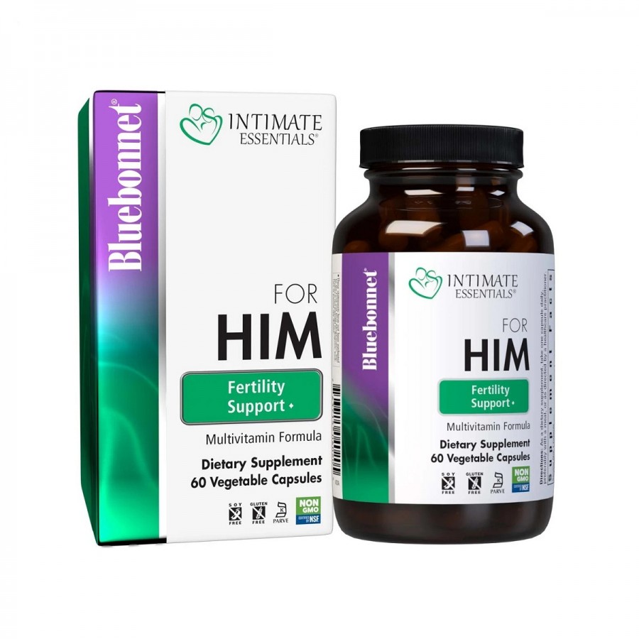 Комплекс для Нього, підтримка фертильності, Intimate Essenitals For Him Fertility Support Multivitamins, Bluebonnet Nutrition, 60 вегетаріанських капсул