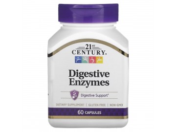 Травні ферменти, Digestive Enzymes, 21st Century, 60 капсул