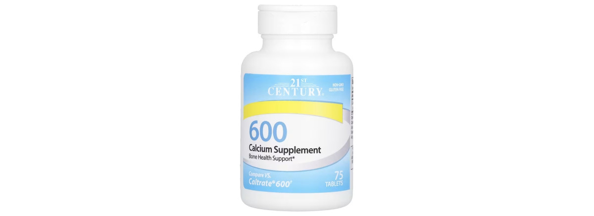 Кальцій 600, 600 мг, Calcium Supplement 600, 21st Century, 75 таблеток