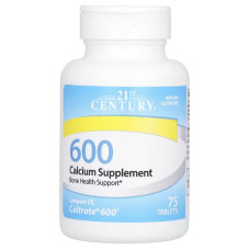 Кальцій 600, 600 мг, Calcium Supplement 600, 21st Century, 75 таблеток
