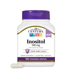 Інозитол, 500 мг, Inositol, 21st Century, 100 вегетаріанських капсул