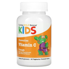 Вітамін C з біофлавоноїдами для дітей, смак апельсину, Vitamin C with Bioflavonoid Complex for Children, California Gold Nutrition, 90 жувальних таблеток
