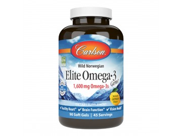 Омега-3, Смак Лимона, Elite Omega-3 Gems, Carlson, 90 желатинових капсул