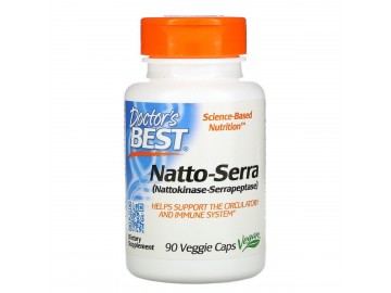 Наттокіназа і Серрапептаза, Natto-Serra, Doctor's Best, 90 вегетаріанських капсул