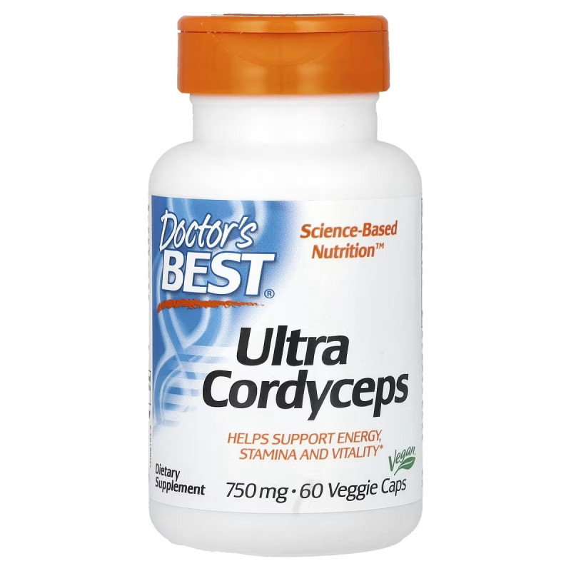 Кордицепс, 750 мг, Ultra Cordyceps, Doctor's Best, 60 вегетарианских капсул
