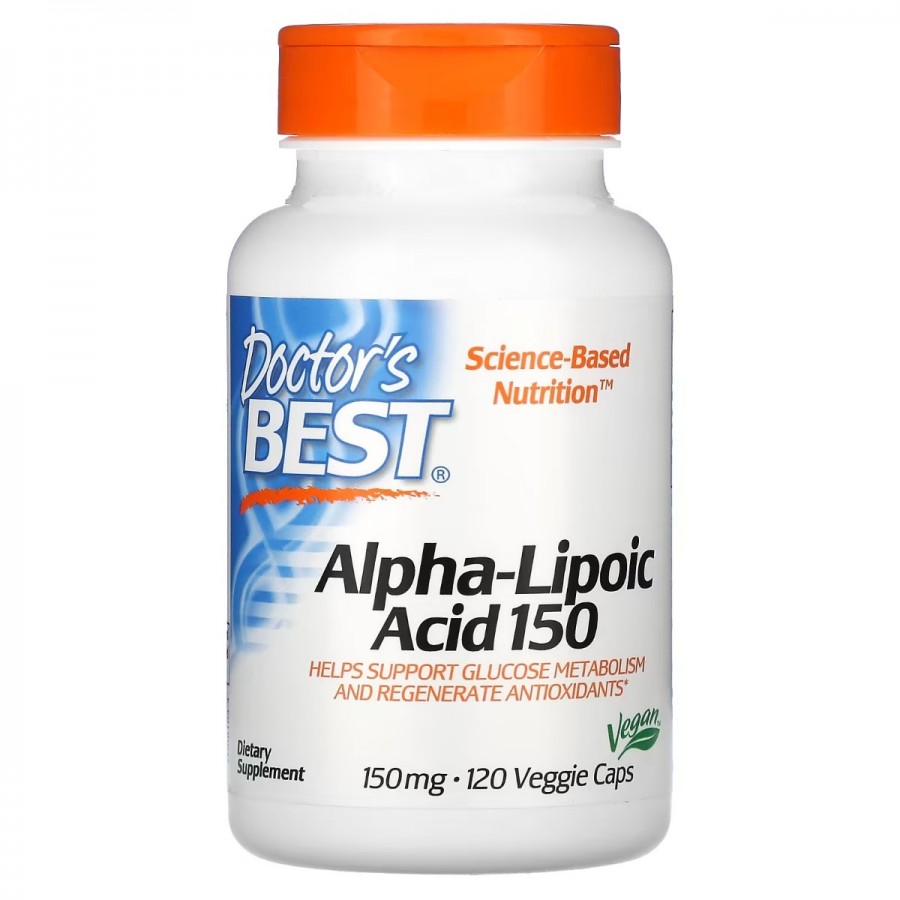 Альфа-Ліпоєва кислота, 150 мг, Alpha-Lipoic Acid, Doctor's Best, 120 вегетаріанських капсул